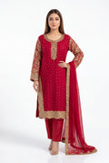 Scarlet Noor – Luxury Embroidered Chiffon 3-Piece Suit